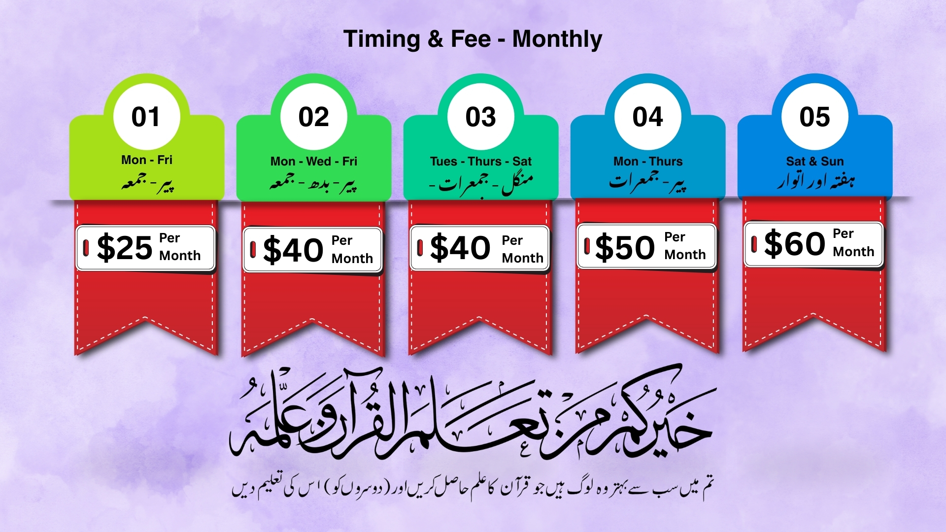 Timing & Fee - Monthly